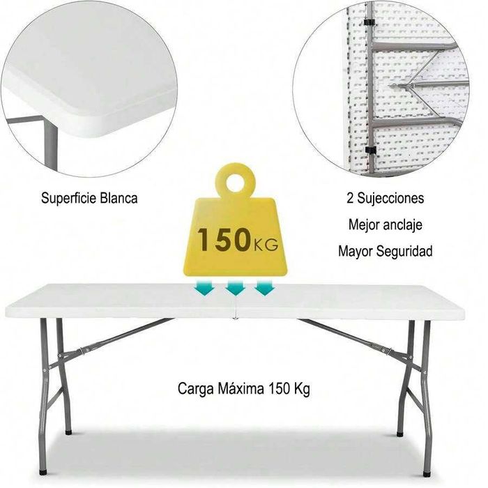 Mesa dobrável reforçada em resina Home Eventos de jardim de acampament