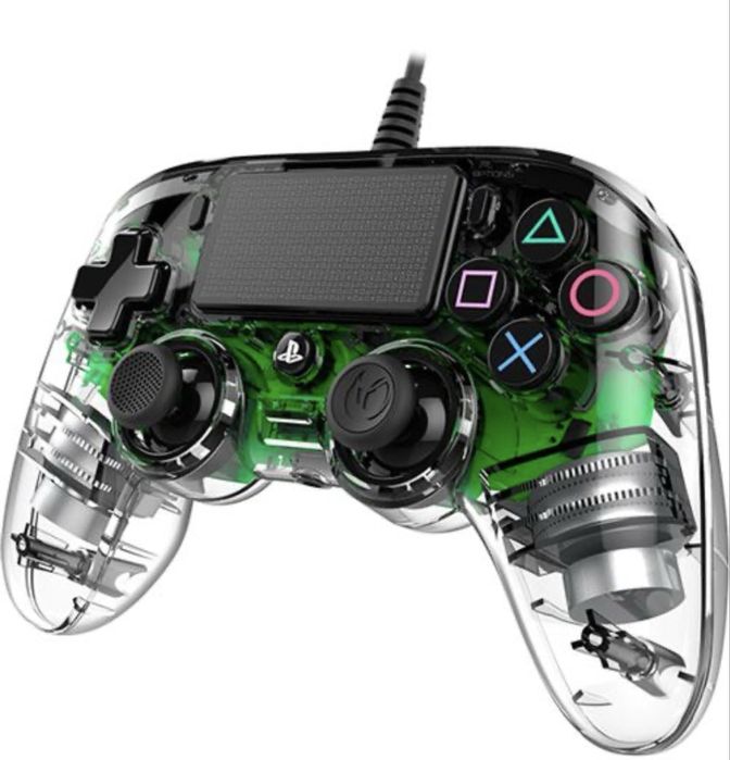 Comando com Fio para PS4- verde/ transparente- NUNCA USADO