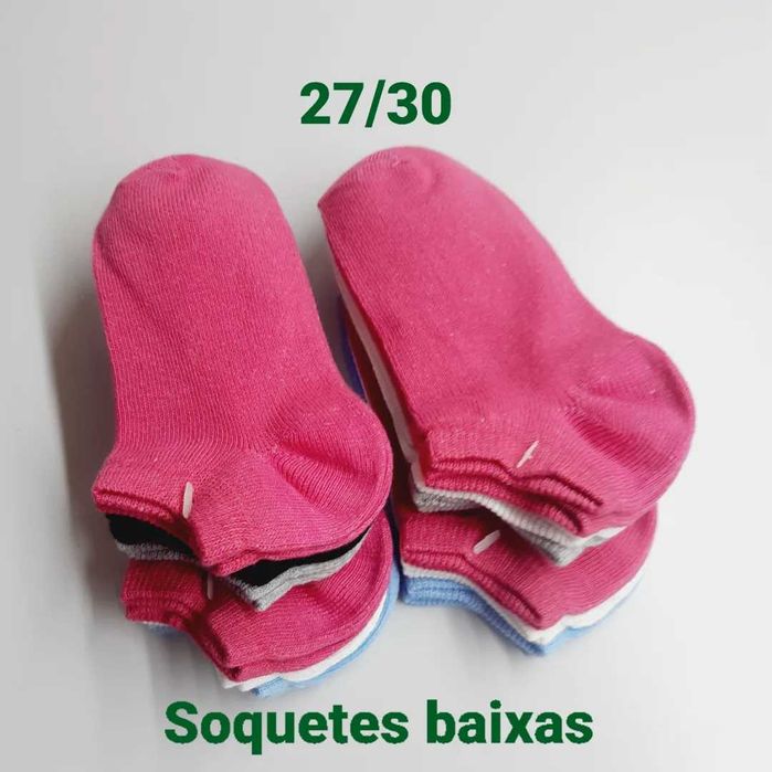12 pares de soquetes tamanho 27/30 em algodão do bom