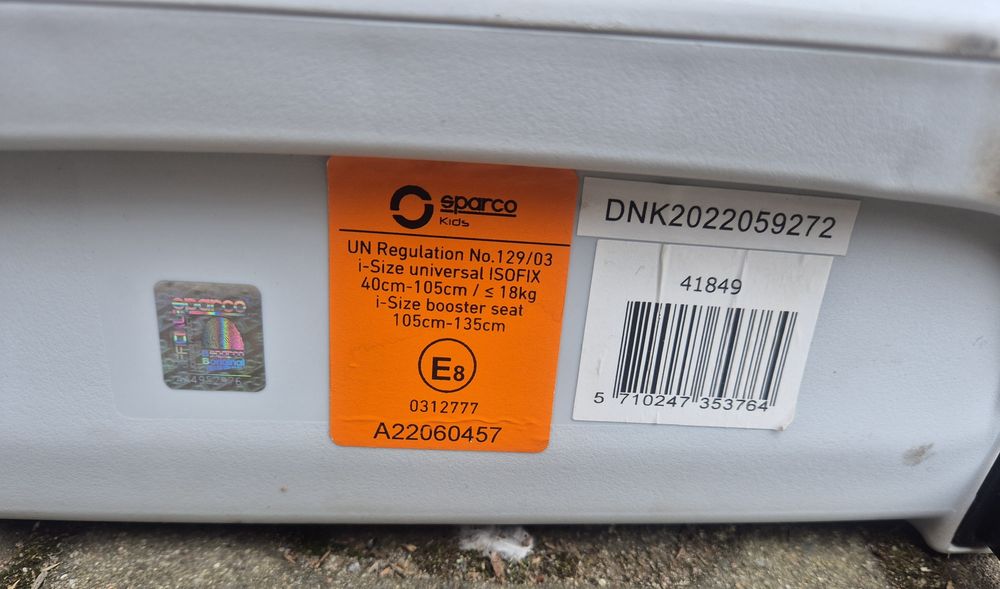 Fotelik samochodowy obrotowy  360 Sparco  SK6000i