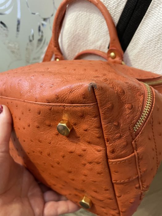 Ексклюзивна шкіряна сумка rebecca minkoff, шкіра страуса