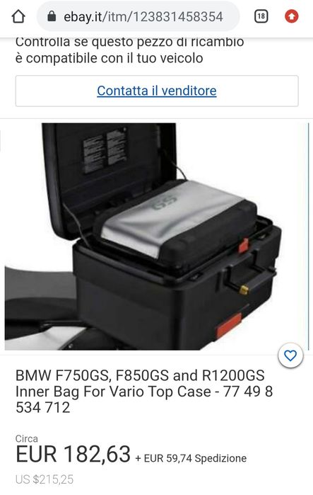 Sacos interiores BMW + suportes de jerrican para malas