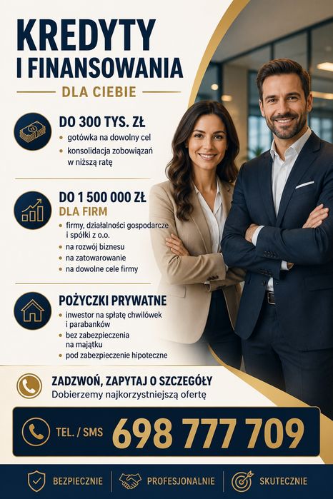 Kredyty,Pożyczki - Niższe Raty i Realna Pomoc bez przedpłat! Cały Kraj
