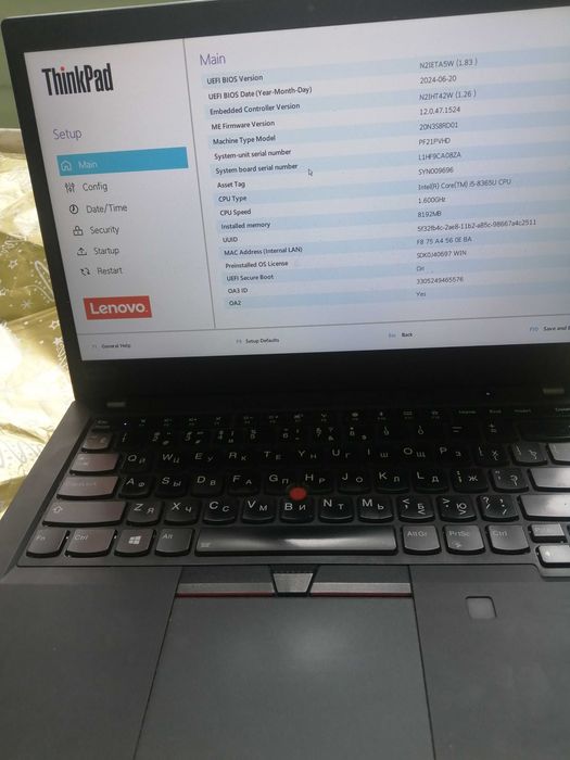 Lenovo ThinkPad T490, 14 FHD IPS, I5-8365U, 8-16Gb, 512Gb SSD, 87% АКБ