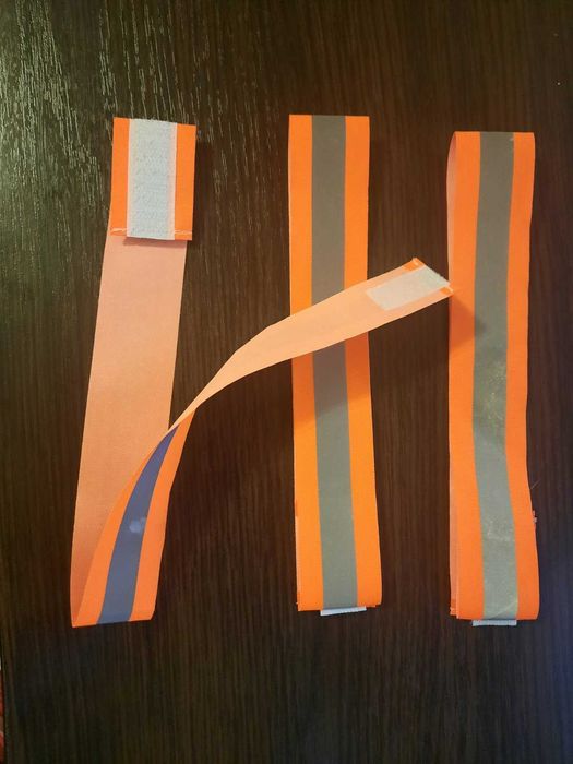 Нарукавники светоотражающие оранжевые на липучке светоотражатели