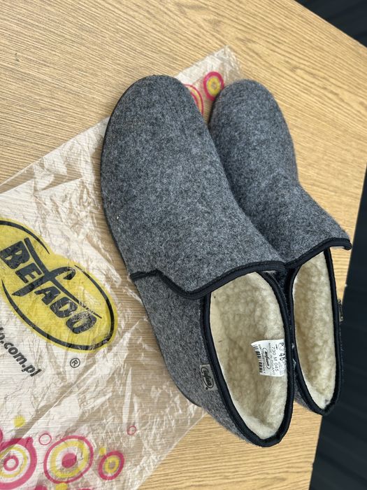 Kapcie męskie Befado ocieplane wełniane bambosze  rozmiar 46