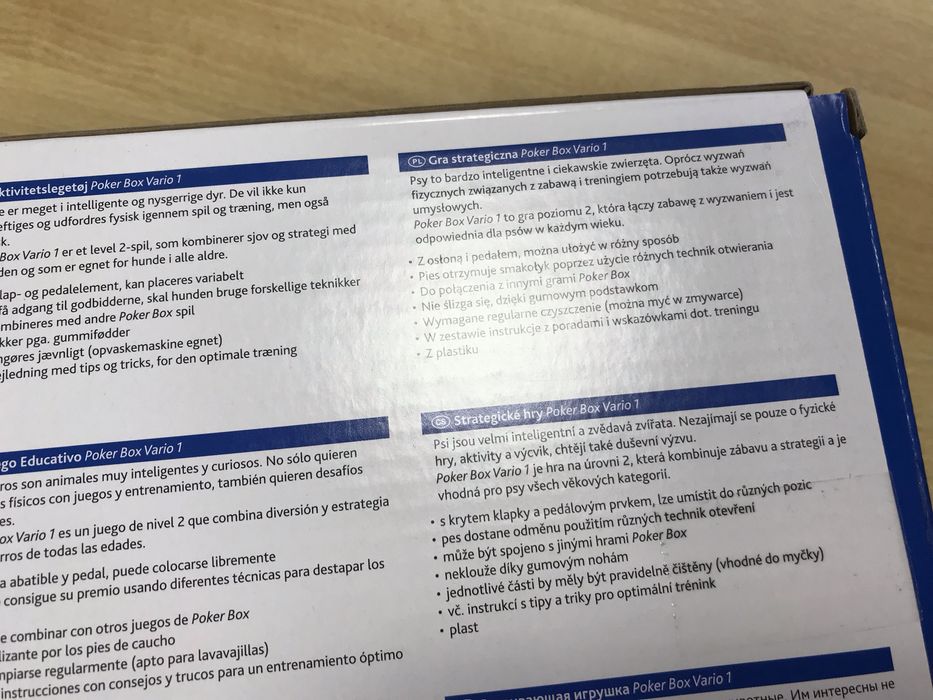 Gra edukacyjna interaktywna na inteligencję dla psa poker Box 1