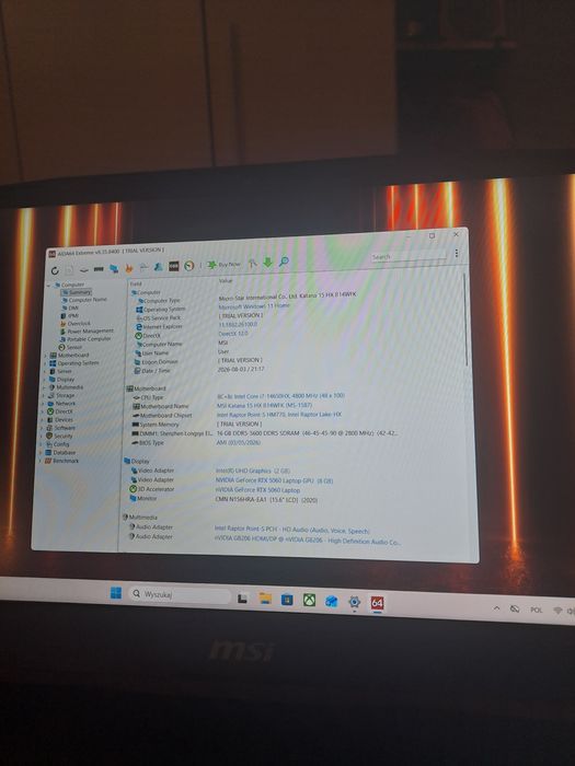 MSI Katana 15 HX — i7-14650HX / RTX 5060 / 16 GB RAM / 1 TB SSD