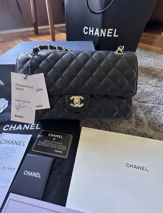 Bolsa Chanel Timeless classic caviar preta
