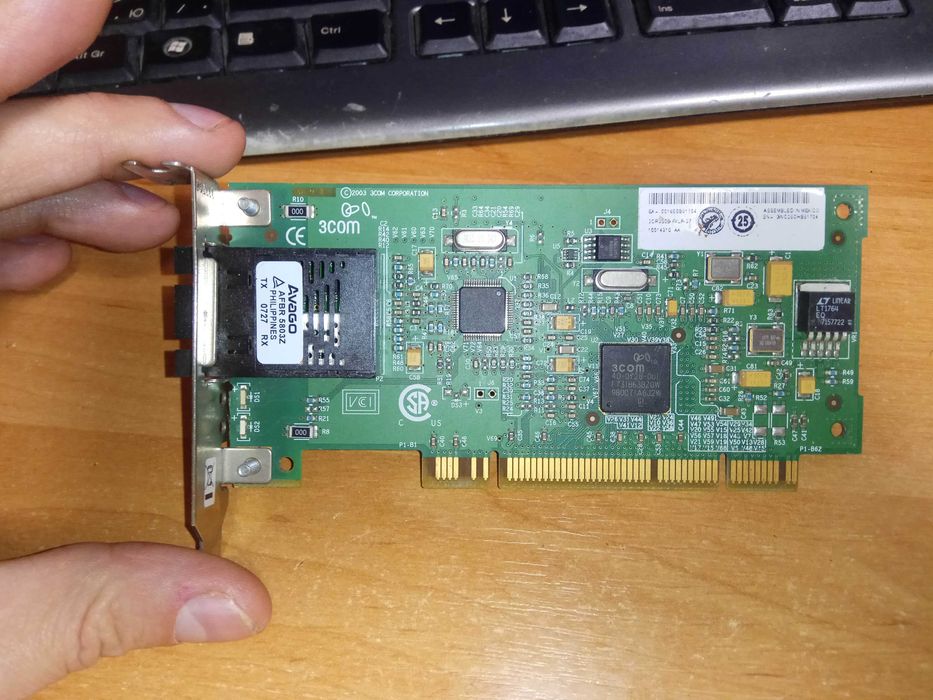 Оптоволоконная сетевая карта 3 Com PCI 100mb низкопрофильная