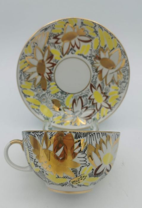 Porcelana Rosja  Łomonosow DUO herbata Imperialna Fabryka Porcelany