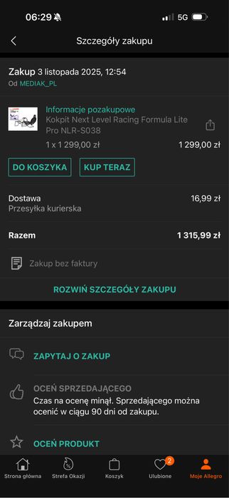*GWARANCJA* Thrustmaster T300 + t2pa + F1 Add-On + kokpit Next Level Racing Formula Lite Pro