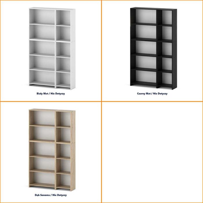 Regał Na Książki Do Salonu Nowoczesny Pella 110cm Modułowy Stojak Duży