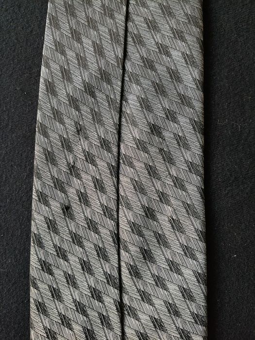 Klasyczny krawat BOSS Hugo Boss – 10 cm szeroki, szary | stalowy żakard