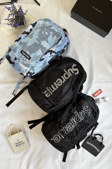Рюкзак Supreme Супрім Чорний Голубий Топ На Школу Весна Зима Осінь supreme
