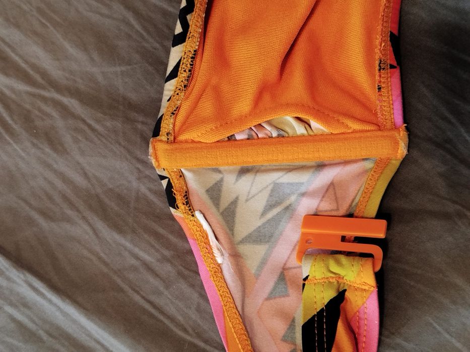 Kolorowy pomarańczowy stanik do opalania opaska M L