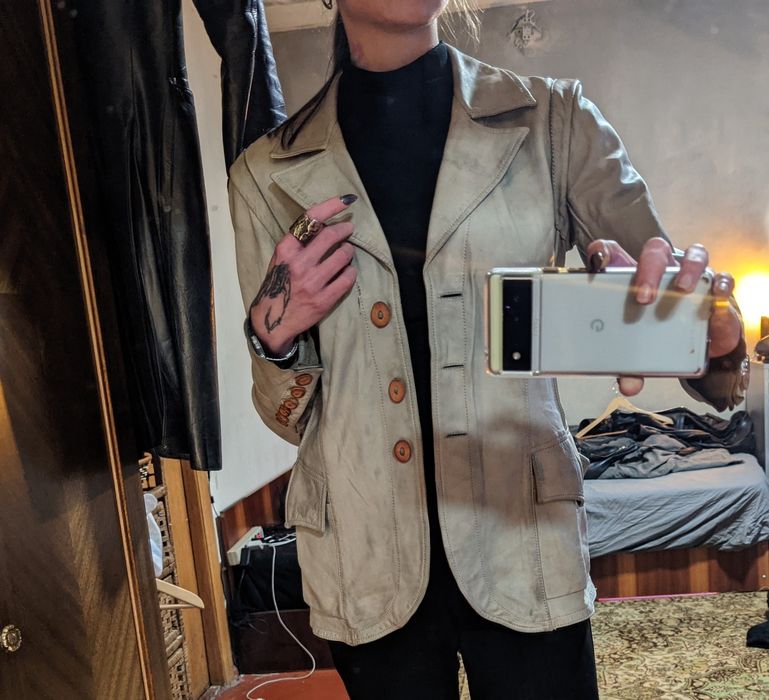 кожаный пиджак Isaac Sellam experience