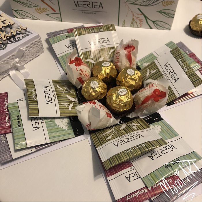 Exploding box z herbatą i czekoladkami - Dzień Nauczyciela