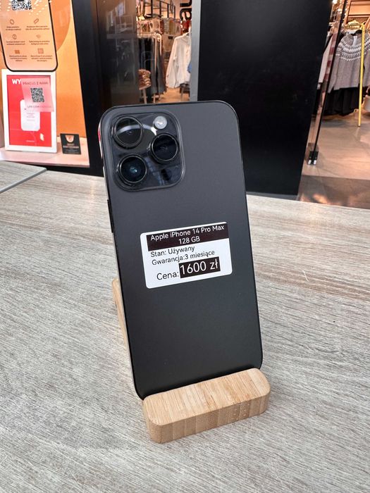 Apple IPhone 14 Pro Max 128GB Czarny Gwarancja 3 miesiące Bateria 93%