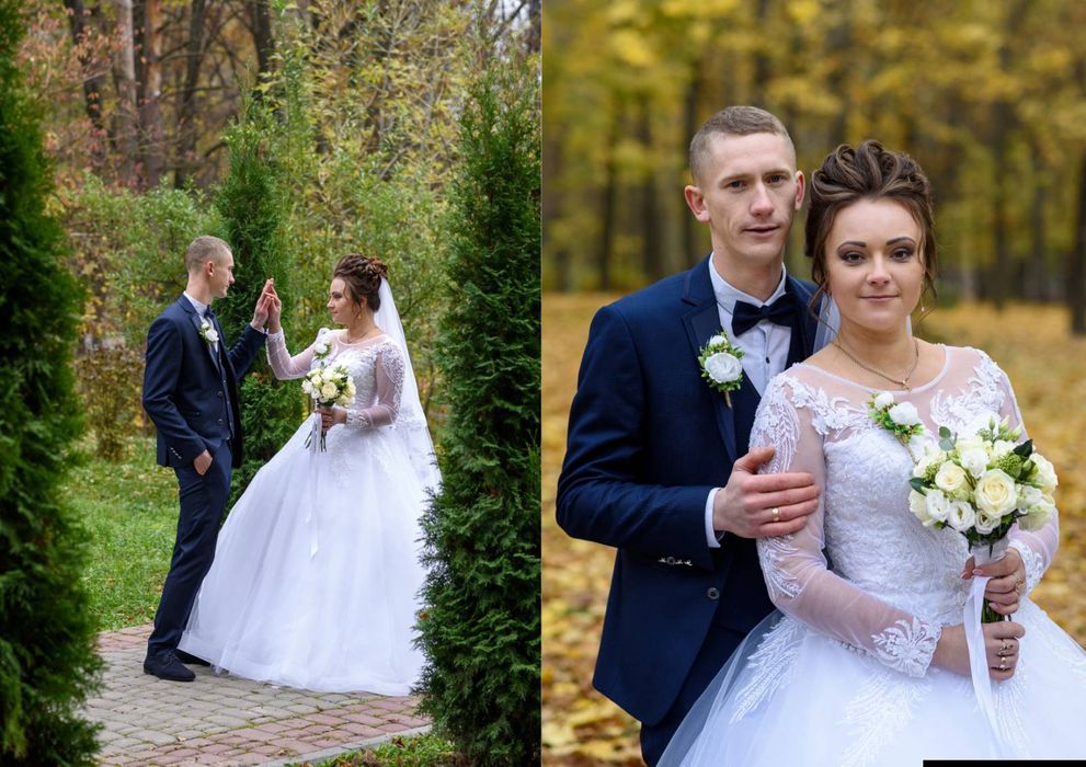 Продам весільну сукню! +Шубку, круги та чохол.