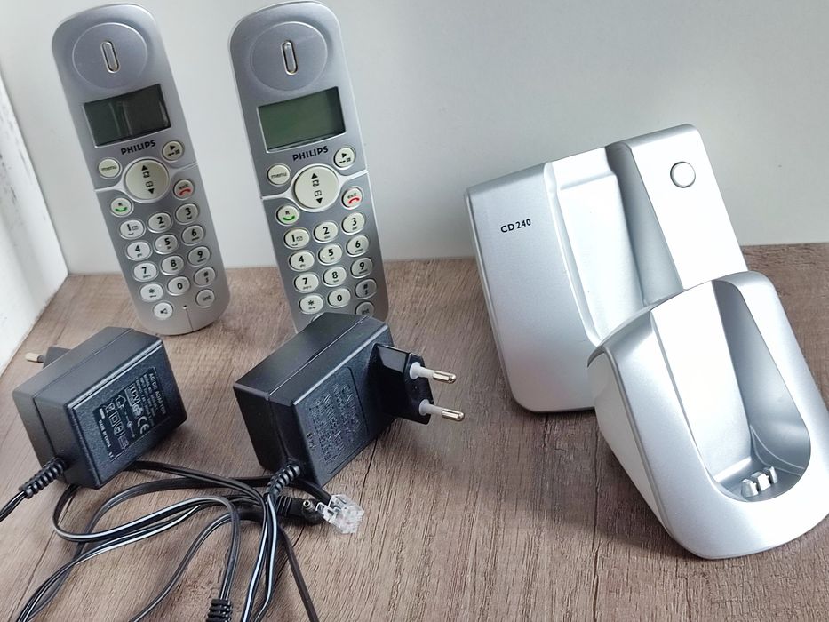 Telefon bezprzewodowy Philips CD240 Duo/zasilacz x2