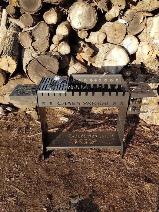 Мангал високий автоматичний розбірний на 8 шампурів решітка гриль