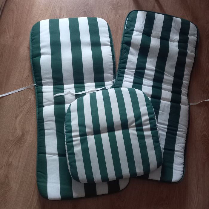 Poduszki ogrodowe biało zielone 2+ 1