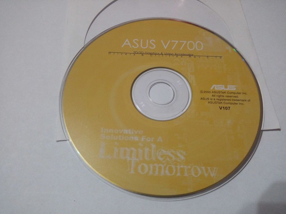 ASUS V7700 CD 2D/3D Graphics Driver Rev 5.16 V107 rok 2000