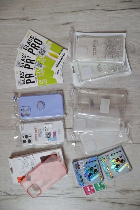 Zestaw do iphone 13 pro max - nowe 9 etui, 3 x szkło, 2 x szkna aparat