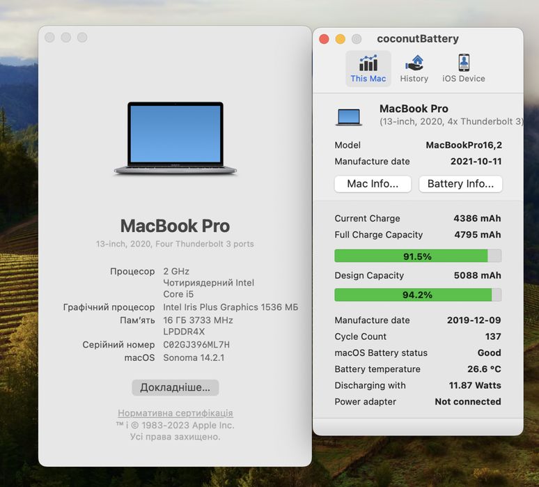 MacBook Pro 2020 13 / i5 2.0 /16GB / 512GB / 95% АКБ