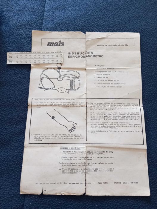 Medidor de pressão arterial, tensiometro antigo