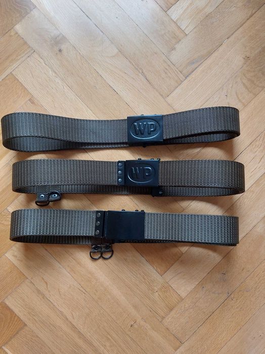 paski parciane khaki/oliwkowe – klamry WP – vintage/militaria