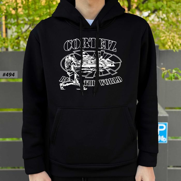Черное Худи Corteiz x Supreme — Толстовка Кортез Большой Принт Суприм Колоборация — XS S M L XL
