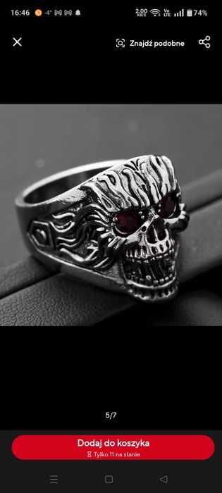 Sygnet męski czaszka