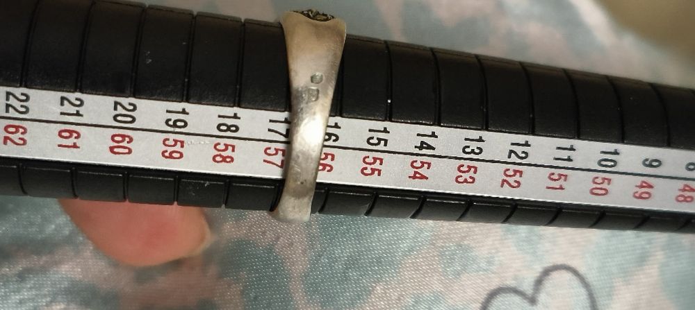 Anel antigo em prata com pedras marcassitas