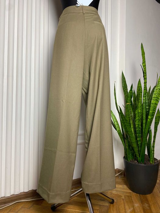 Nowe spodnie khaki wide leg Minus 42 z metką classy minimal elegant old money