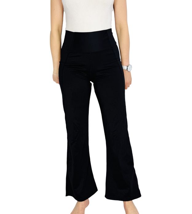 Czarne spodnie sportowe dzwony M 38