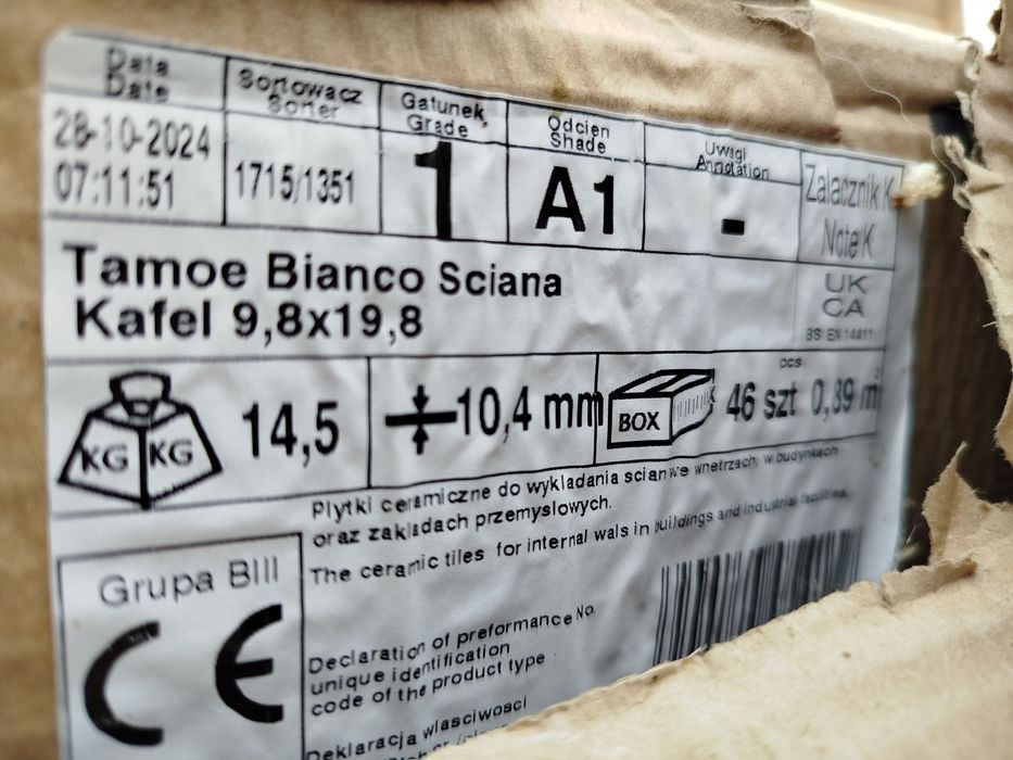 Paradyż Bianko Ceramika płytki 4,82 m2