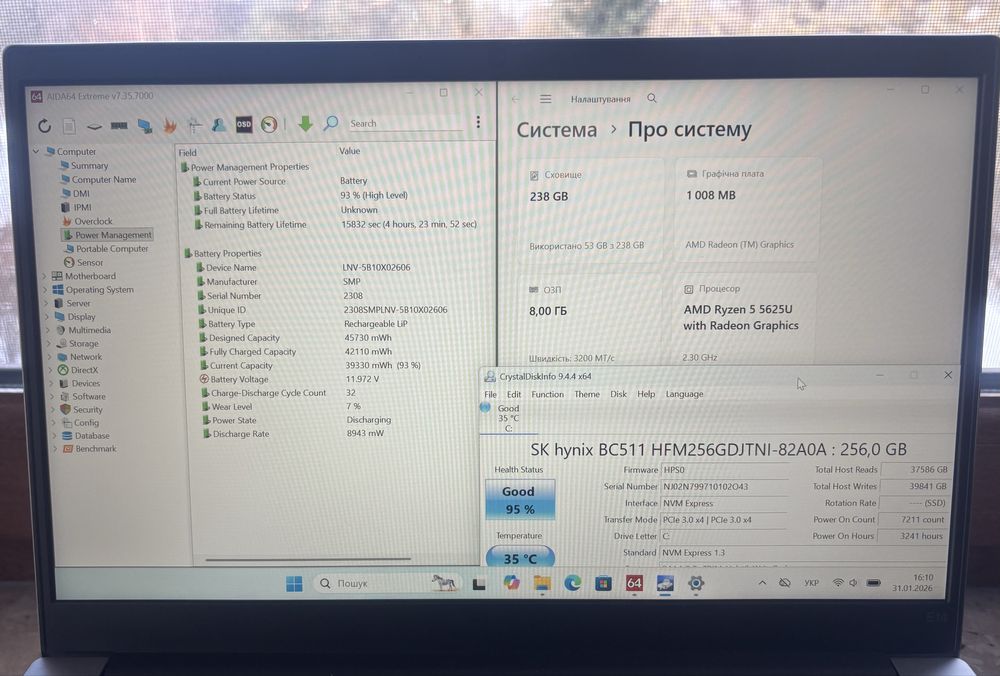 Ноутбук Lenovo Thinkpad E14 Gen4 Ryzen 5 5625u 8g RAM 256g M2 14” FHD