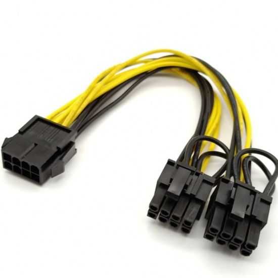 Cabo Splitter 20 cm - 8 pin fêmea para dual 8 pin (6+2) macho