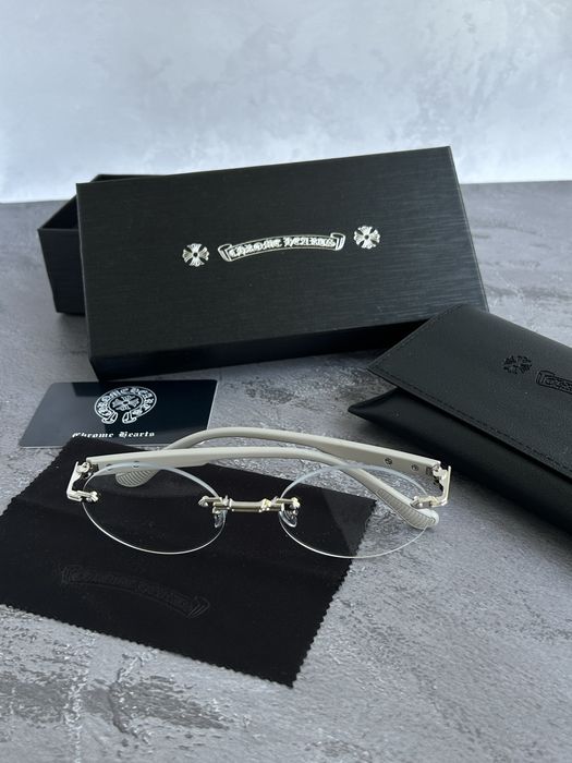 Дизайнерські окуляри Chrome Hearts / Сірі окуляри без оправы Хром Хартс!