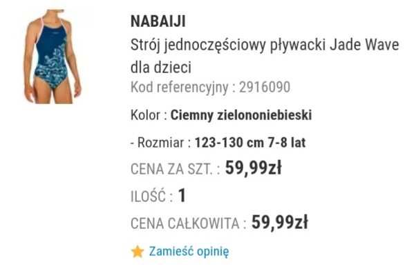 Strój kąpielowy rozm. 123-130 (128) 7-8 lat Decathlon *wysyłka paczkom