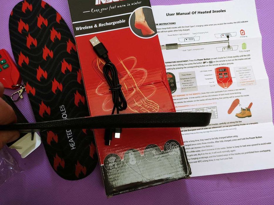 Устілки з підігрівом розмір L (43-46) з пультом керування