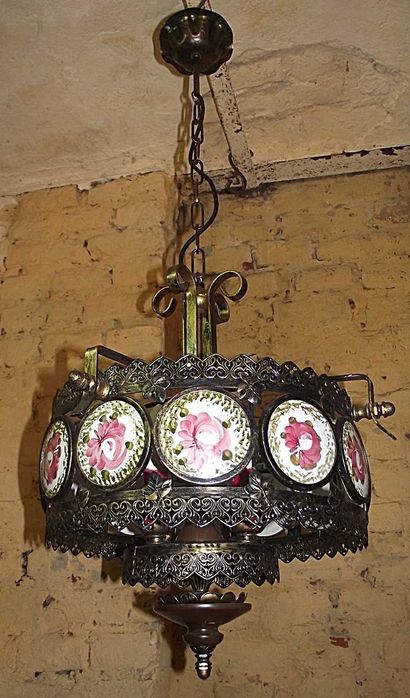 Pałacowa lampa wisząca kuta malowana WYPRZEDAŻ