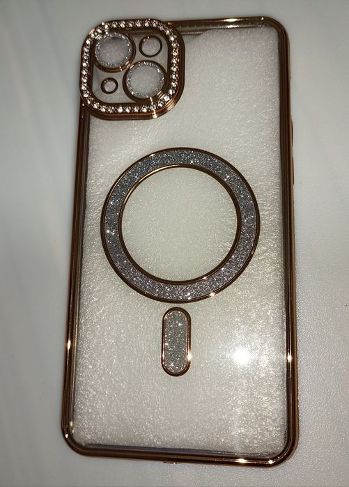 Гарний прозорий силіконовий чехол со стразами для айфона