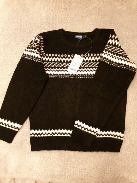 Sweter sweterek dziewczęcy 122/128 wzór nordycki norweski zima zimowy