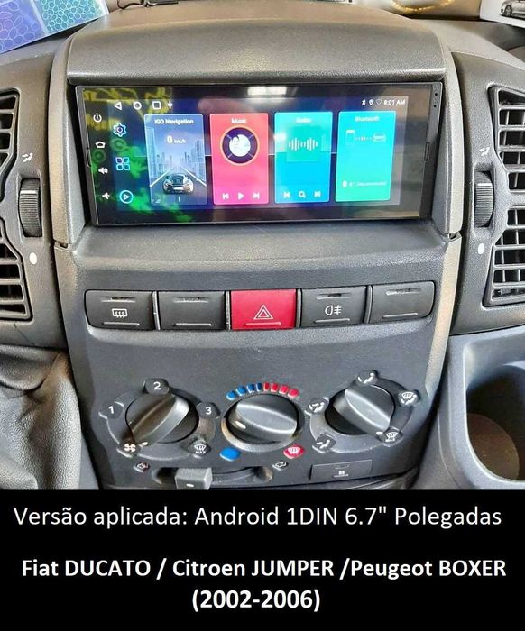 Rádio 1DIN FIAT Ducato • Peugeot Boxer • Citroen Jumper • Android
