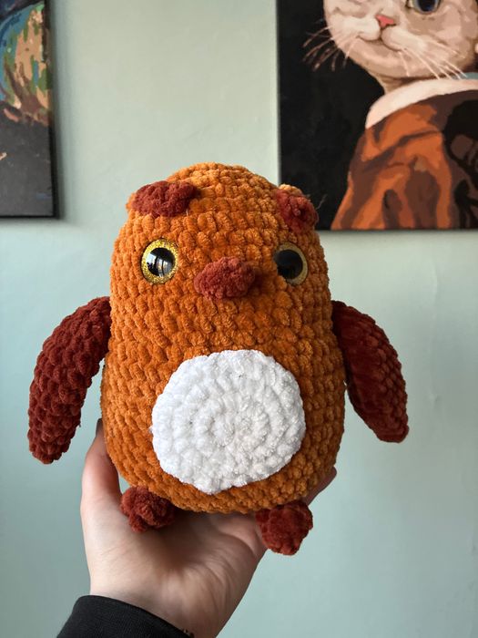 Duża pluszowa sowa na szydełku