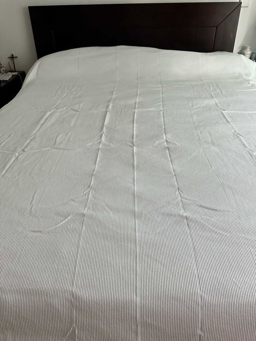 Manta cama de casal - Branca - Efeito Canelado - 180cmx260cm - Nova!