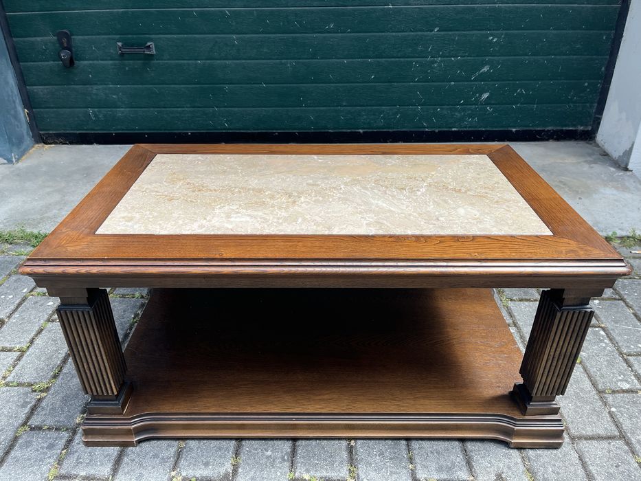 Mesa de Centro de Madeira com tampo de pedra